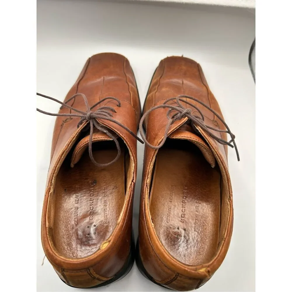 Rockport Trutech Mens 11 M Brown Leather Oxfords Dress Shoes